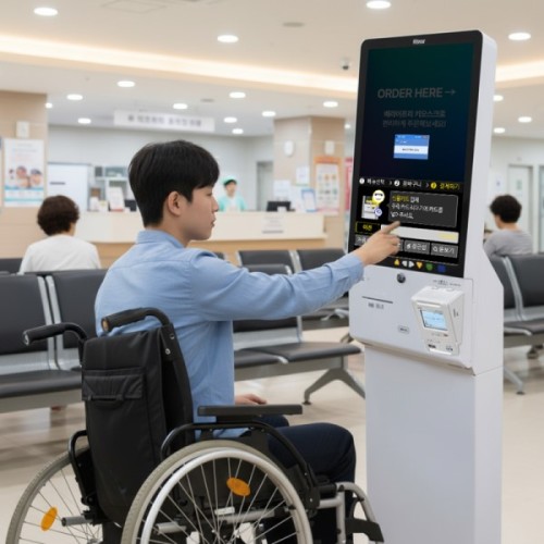 아임유 키오스크 배리어프리 21.5인치 장애인 KIOSK 무인 결제기 새로워진 가치 변함없는 가격