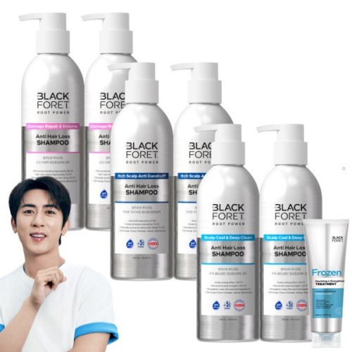 (김원훈PICK)블랙포레 루트파워 탈모증상완화 샴푸 3종 500ml 2개 + 블랙포레 트리트먼트 250ml 1개 증정