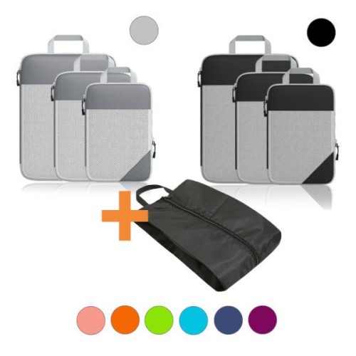 압축파우치 4종세트 여행용 압축팩 신발파우치 캐리어 여행가방 짐싸기